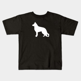 White German Shepherd Dog Silhouette Kids T-Shirt